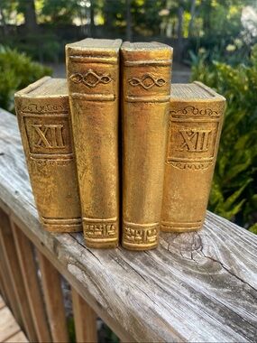 Vintage CBK Ltd. 1995 GOLD LEAF BOOKENDS